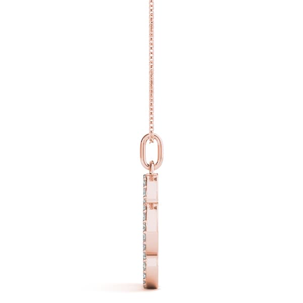 Pawprint Cluster Pendant Necklace (0.43 ct. tw.), Side view in rose gold