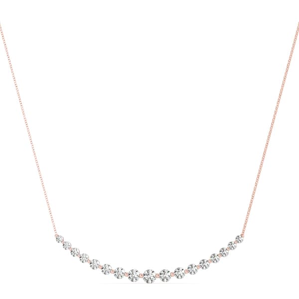 Curved Bar Pendant (1.48 ct. tw.), Front view in rose gold
