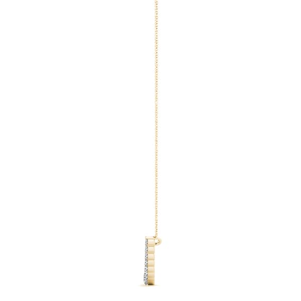 Curved Bar Pendant (1.48 ct. tw.), Side view in yellow gold