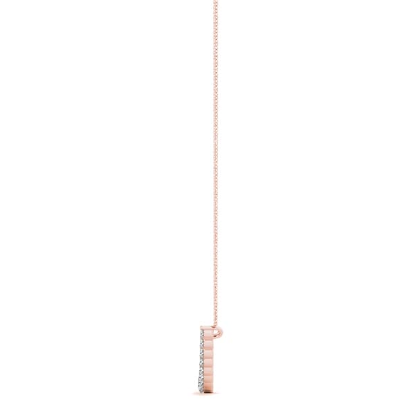 Curved Bar Pendant (1.48 ct. tw.), Side view in rose gold