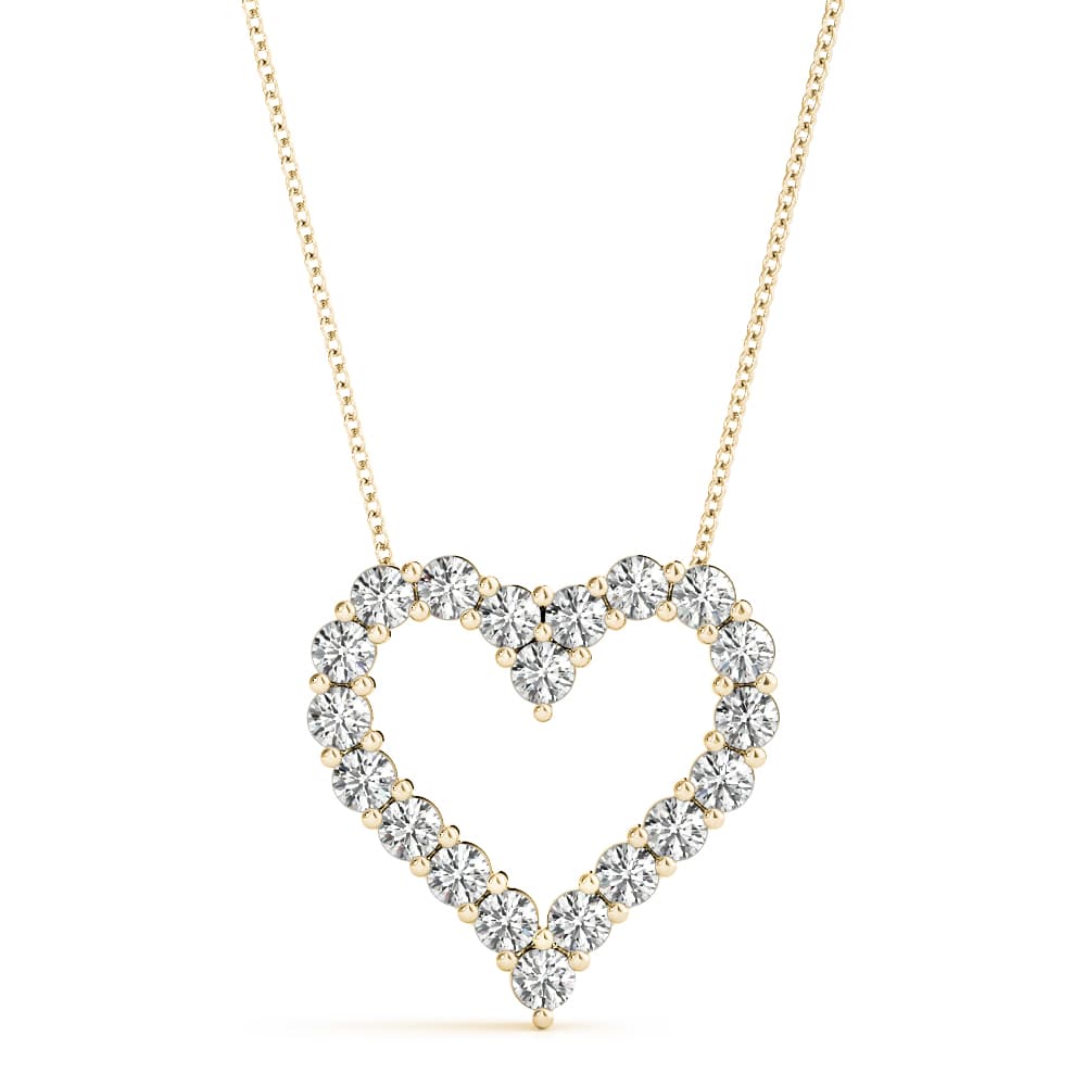 Heart Shaped Diamond Pendant (2 ct. tw.), Front view in yellow gold