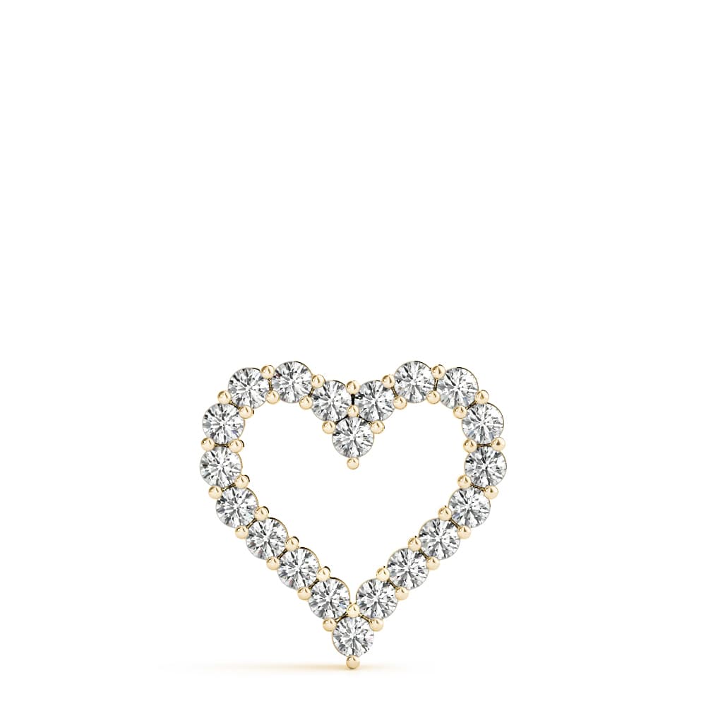 Heart Shaped Diamond Pendant (2 ct. tw.), Angle view in yellow gold