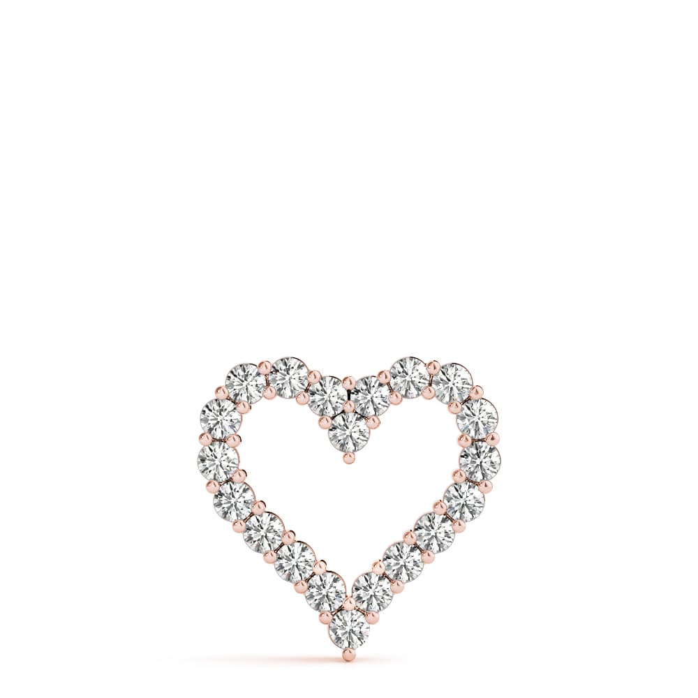 Heart Shaped Diamond Pendant (3 ct. tw.), Angle view in rose gold