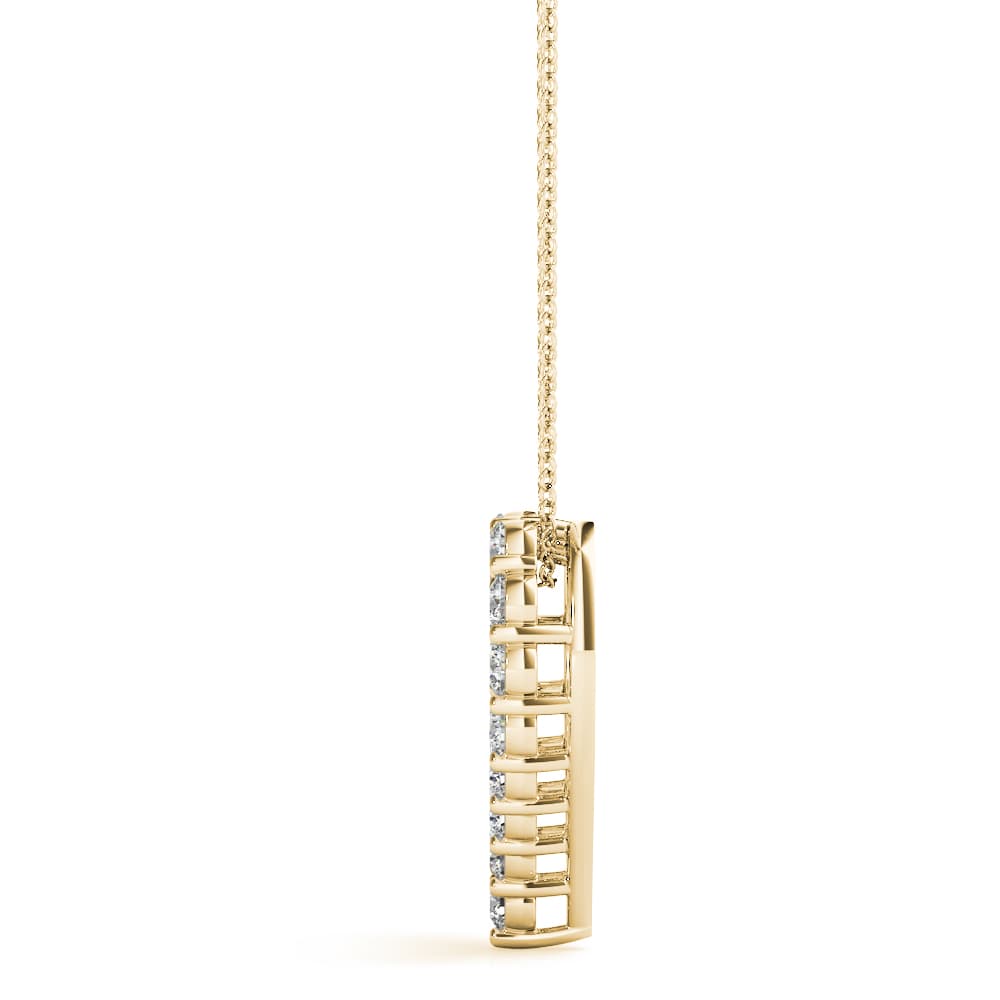 Heart Shaped Diamond Pendant (2 ct. tw.), Side view in yellow gold