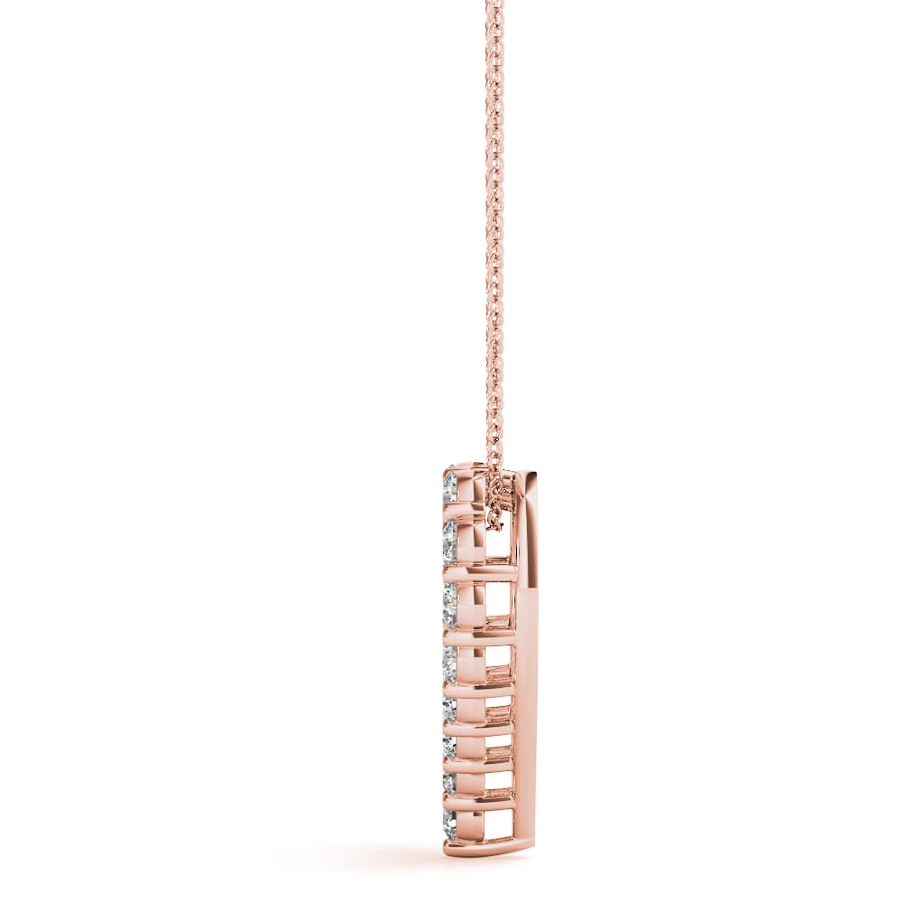 Heart Shaped Diamond Pendant (3 ct. tw.), Side view in rose gold