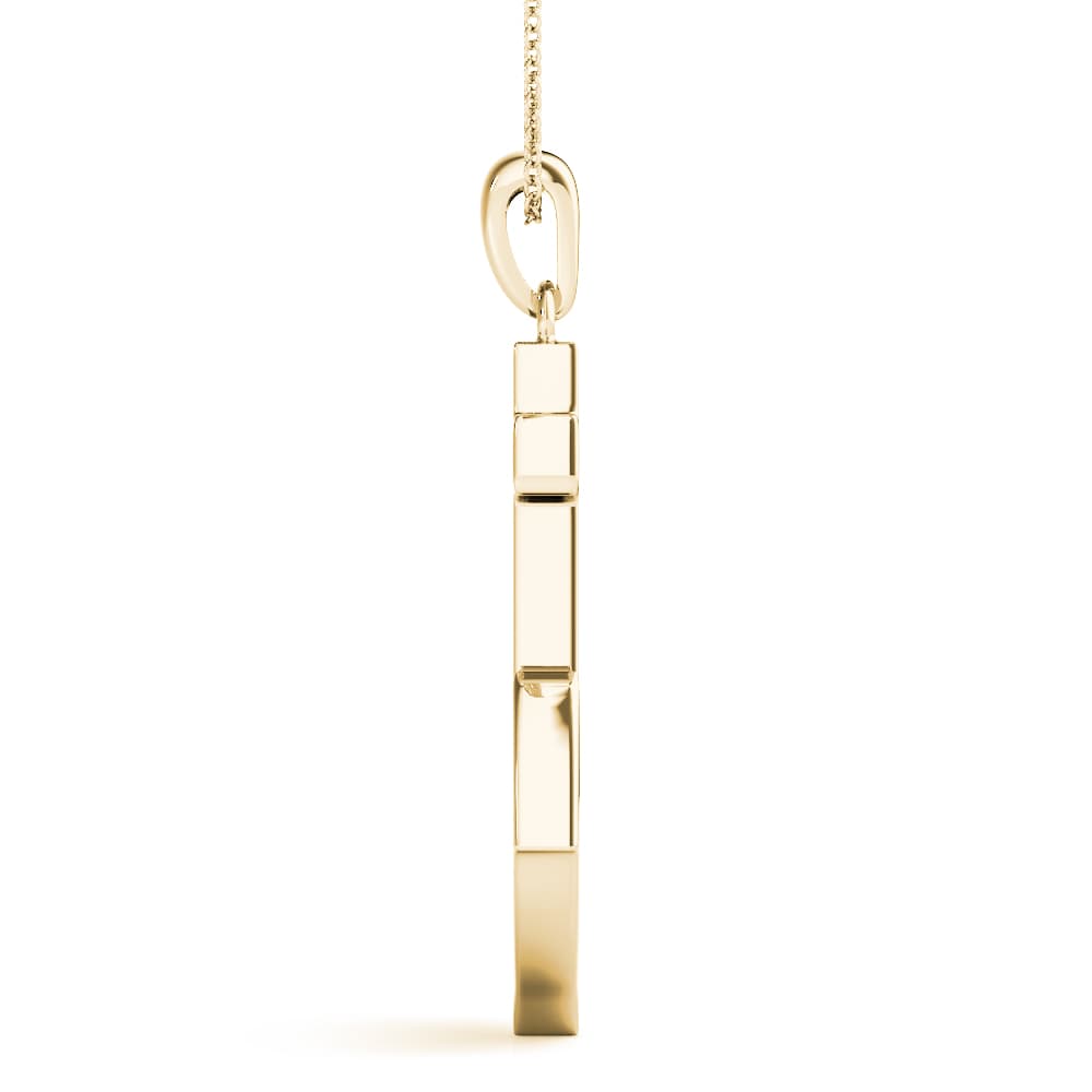 Diamond Anchor Pendant (1/8 ct. tw.), Side view in yellow gold