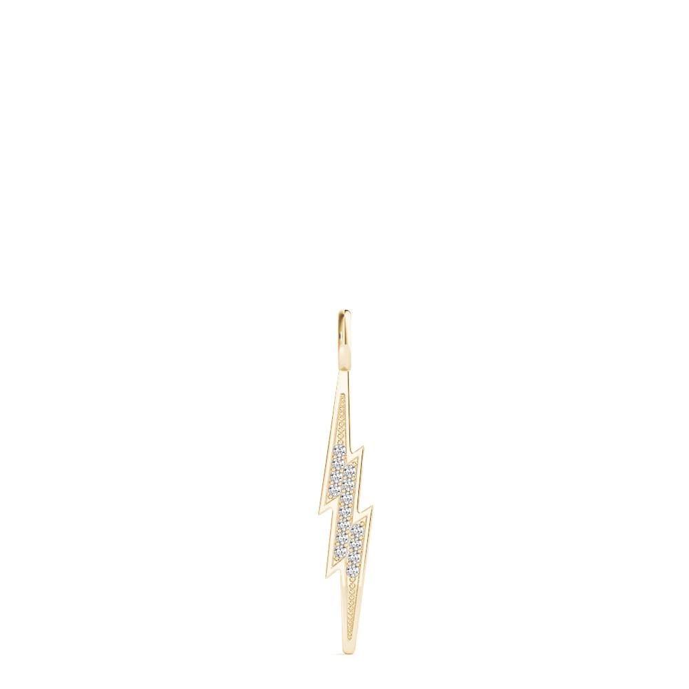 Thunderbolt Pendant (0.06 ct. tw.), Angle view in yellow gold