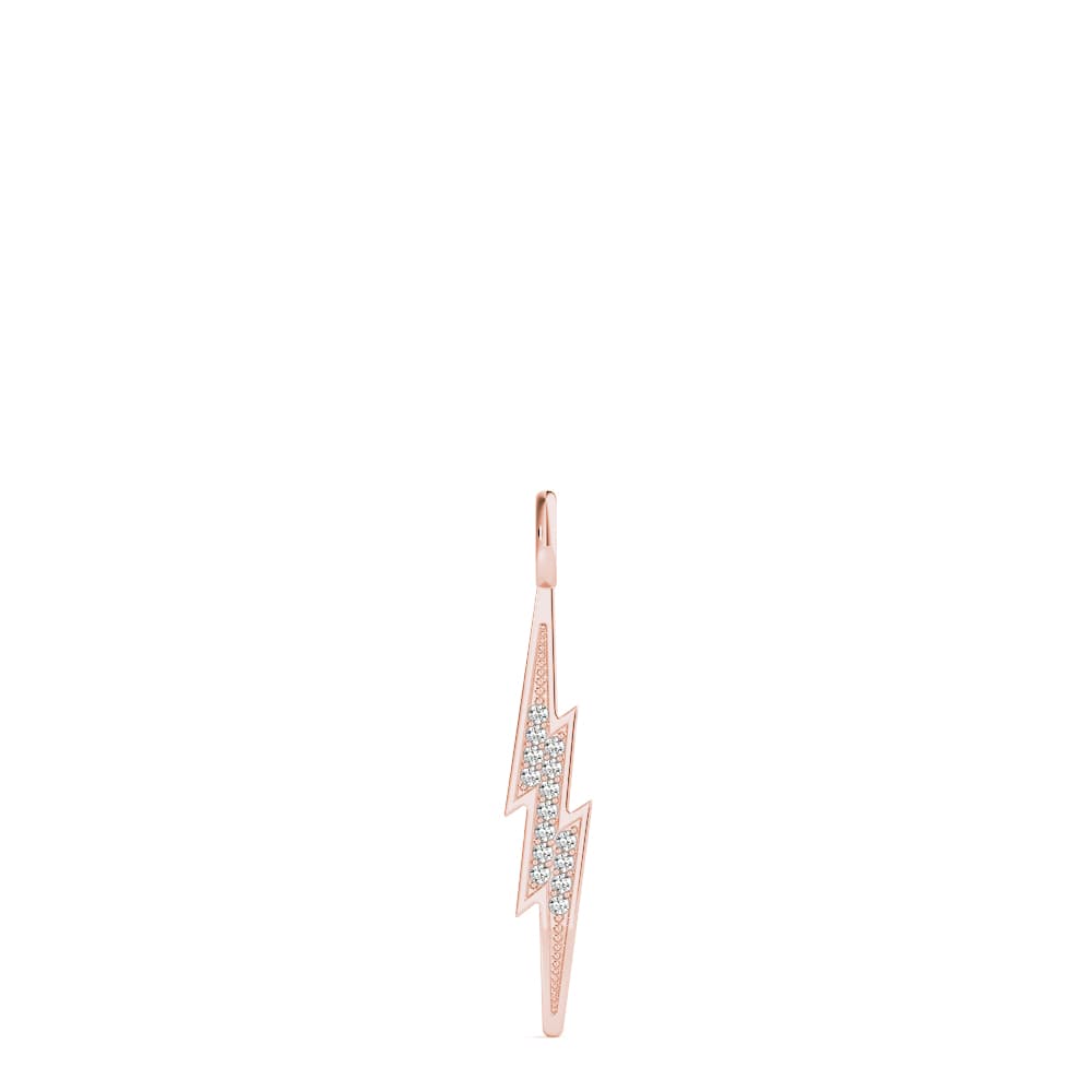 Thunderbolt Pendant (0.06 ct. tw.), Angle view in rose gold