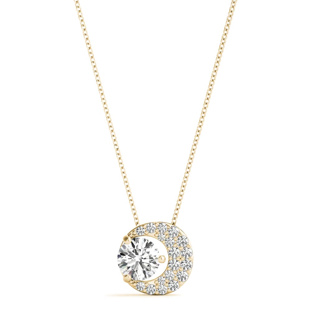 Crescent Moon Fashion Pendant (0.2 ct. tw.), Front view in yellow gold