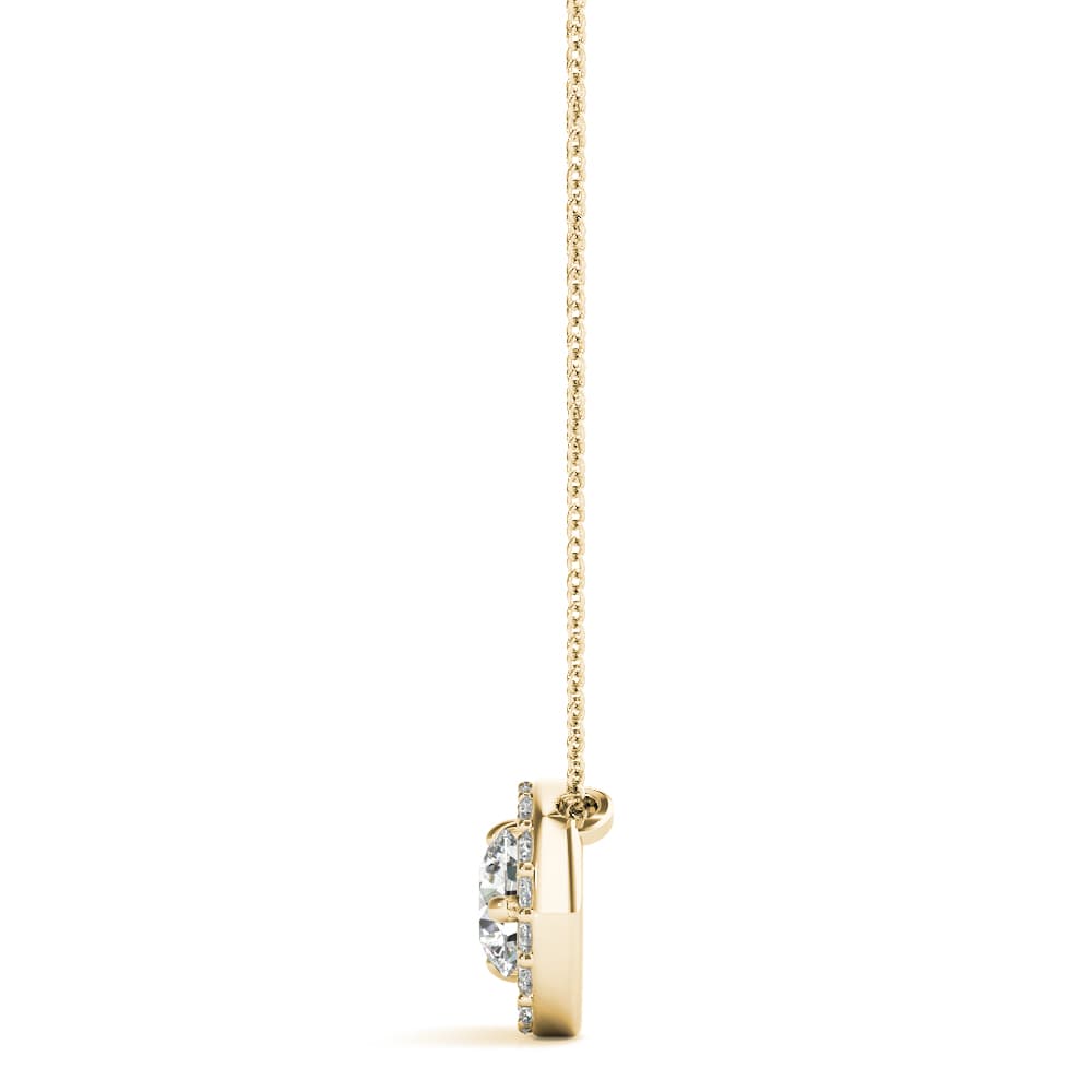 Crescent Moon Fashion Pendant (0.2 ct. tw.), Side view in yellow gold