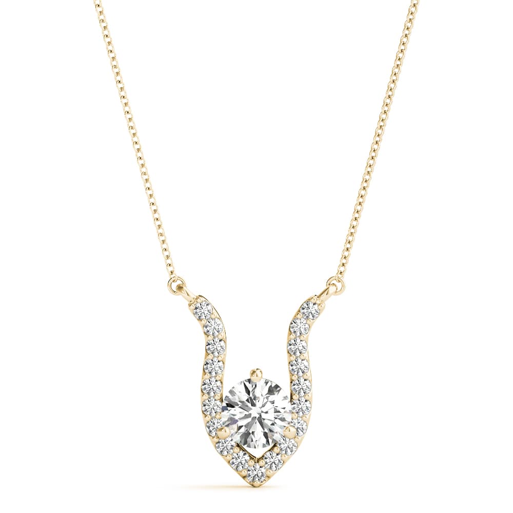 Round Fashion Pendant (0.17 ct. tw.), Front view in yellow gold