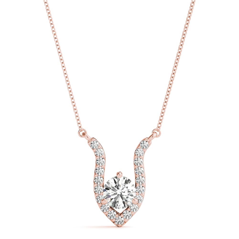 Round Fashion Pendant (0.17 ct. tw.), Front view in rose gold