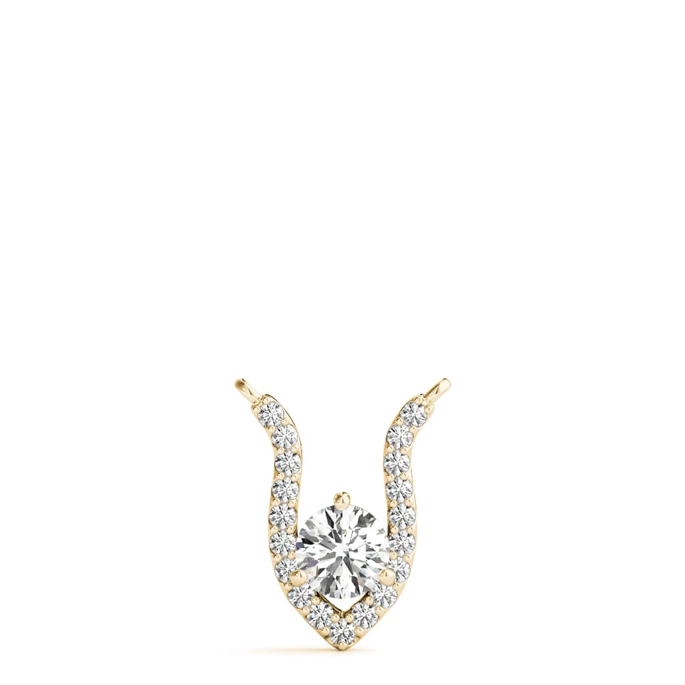 Round Fashion Pendant (0.17 ct. tw.), Angle view in yellow gold