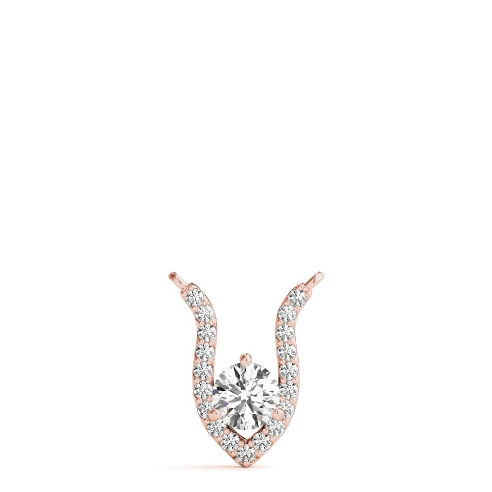 Round Fashion Pendant (0.17 ct. tw.), Angle view in rose gold
