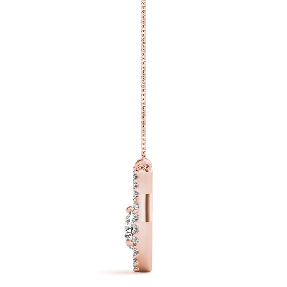 Round Fashion Pendant (0.17 ct. tw.), Side view in rose gold