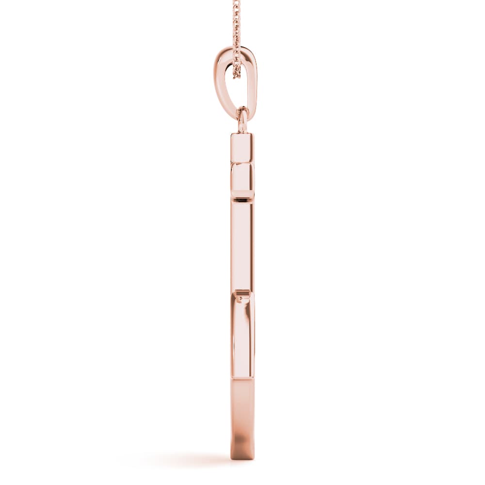 Solid Anchor Pendant, Side view in rose gold