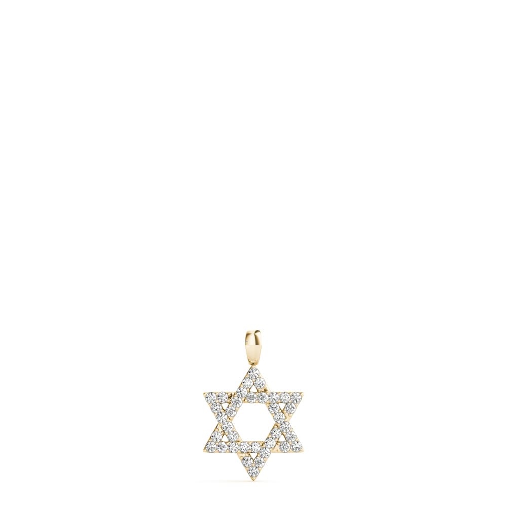 Star Of David Religious Pendant (5/8 ct. tw.), Angle view in yellow gold