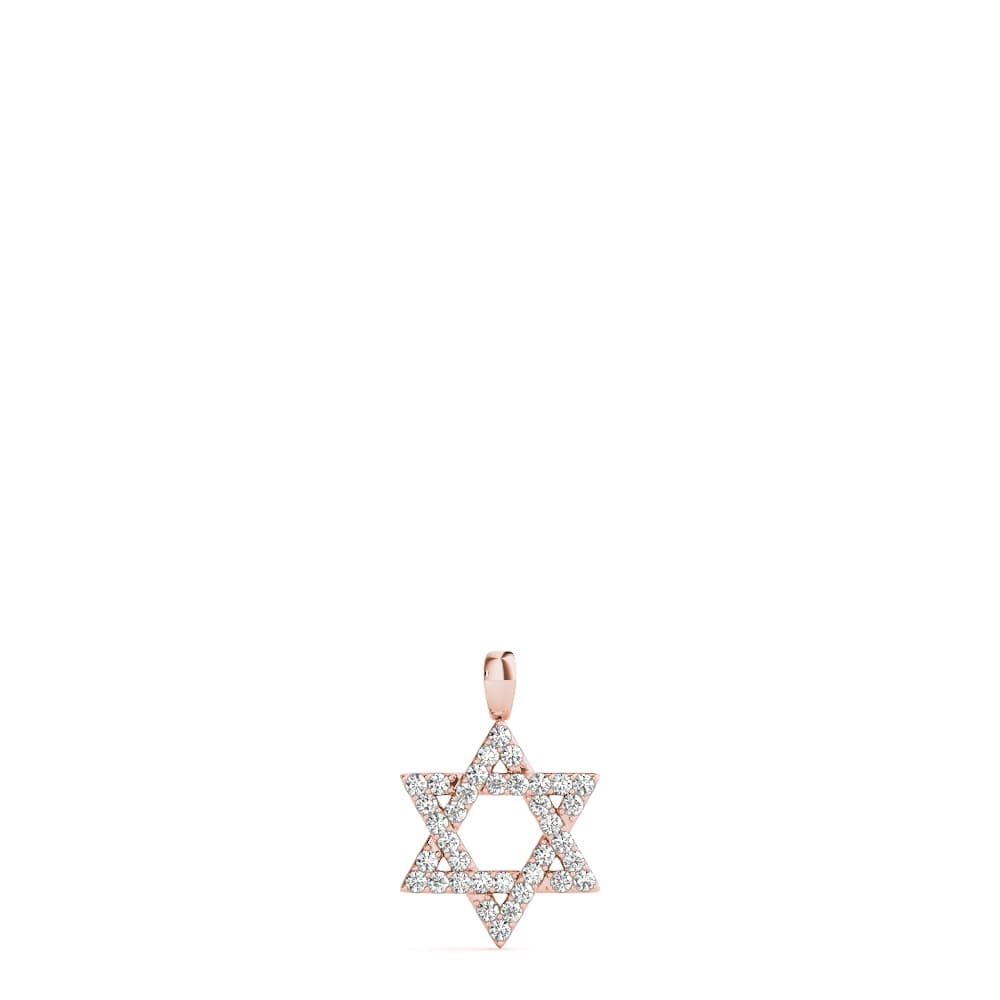 Star Of David Religious Pendant (5/8 ct. tw.), Angle view in rose gold