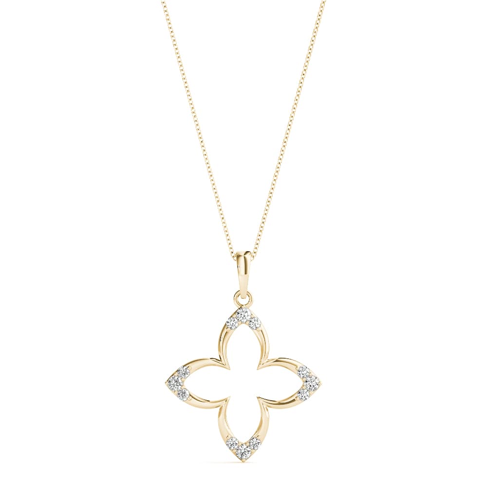 Star Shape Fashion Pendant (0.09 ct. tw.), Front view in yellow gold