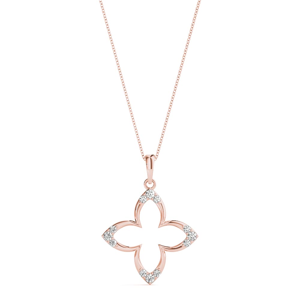 Star Shape Fashion Pendant (0.2 ct. tw.), Front view in rose gold
