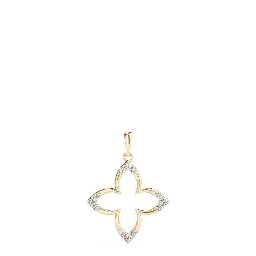 Star Shape Fashion Pendant (0.09 ct. tw.), On hand view in yellow gold