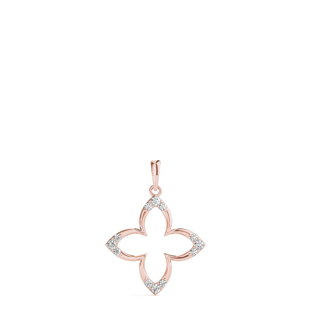 Star Shape Fashion Pendant (0.2 ct. tw.), On hand view in rose gold