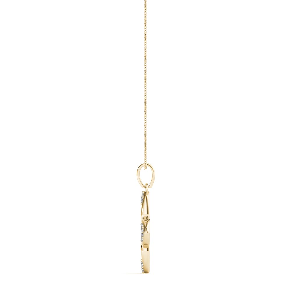 Star Shape Fashion Pendant (0.09 ct. tw.), Side view in yellow gold