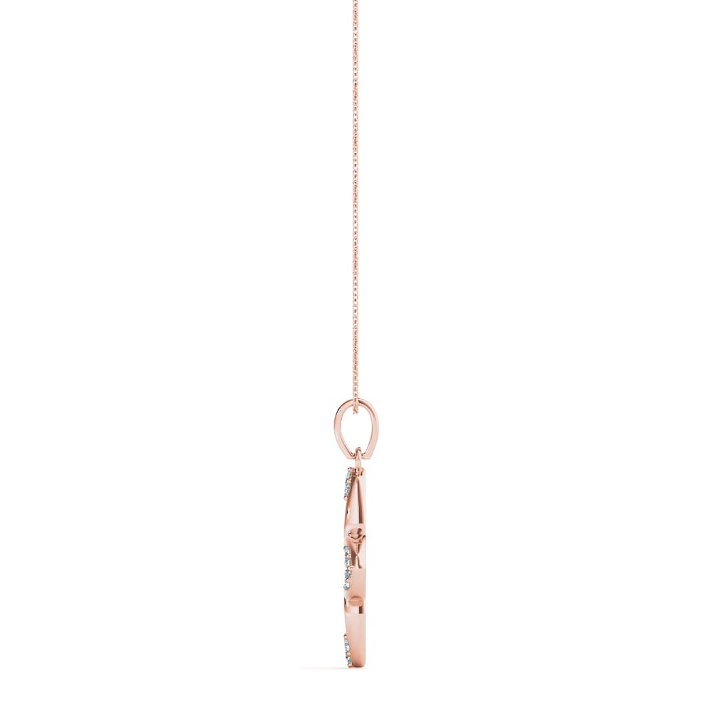 Star Shape Fashion Pendant (0.2 ct. tw.), Side view in rose gold