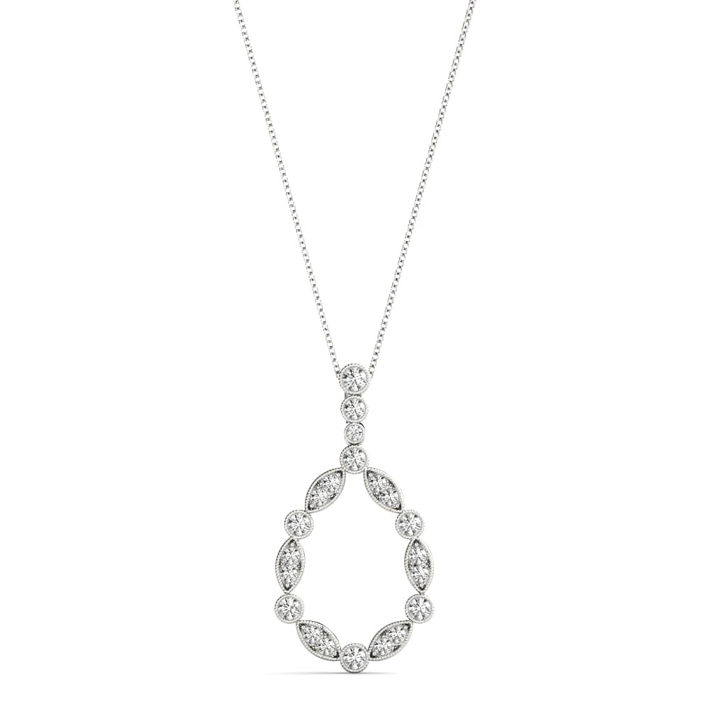 Pear Shape Bezel Set Miligrain Fashion Pendant — View 1