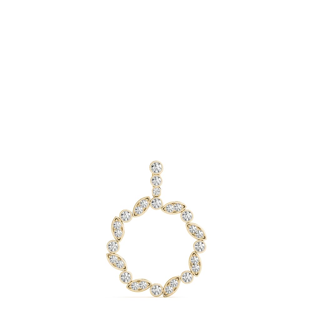 Fashion Pendant (0.57 ct. tw.), On hand view in yellow gold