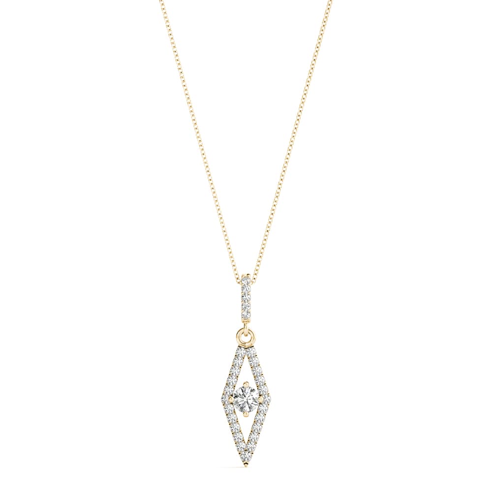 Solitaire Plus Fashion Pendants (0.15 ct. tw.), Front view in yellow gold