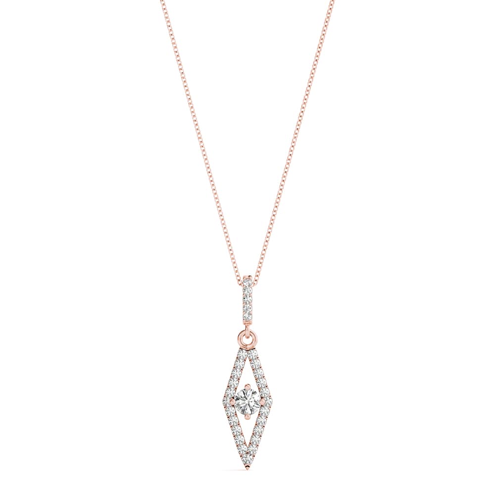 Solitaire Plus Fashion Pendants (0.15 ct. tw.), Front view in rose gold