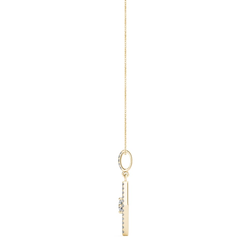 Solitaire Plus Fashion Pendants (0.15 ct. tw.), Side view in yellow gold