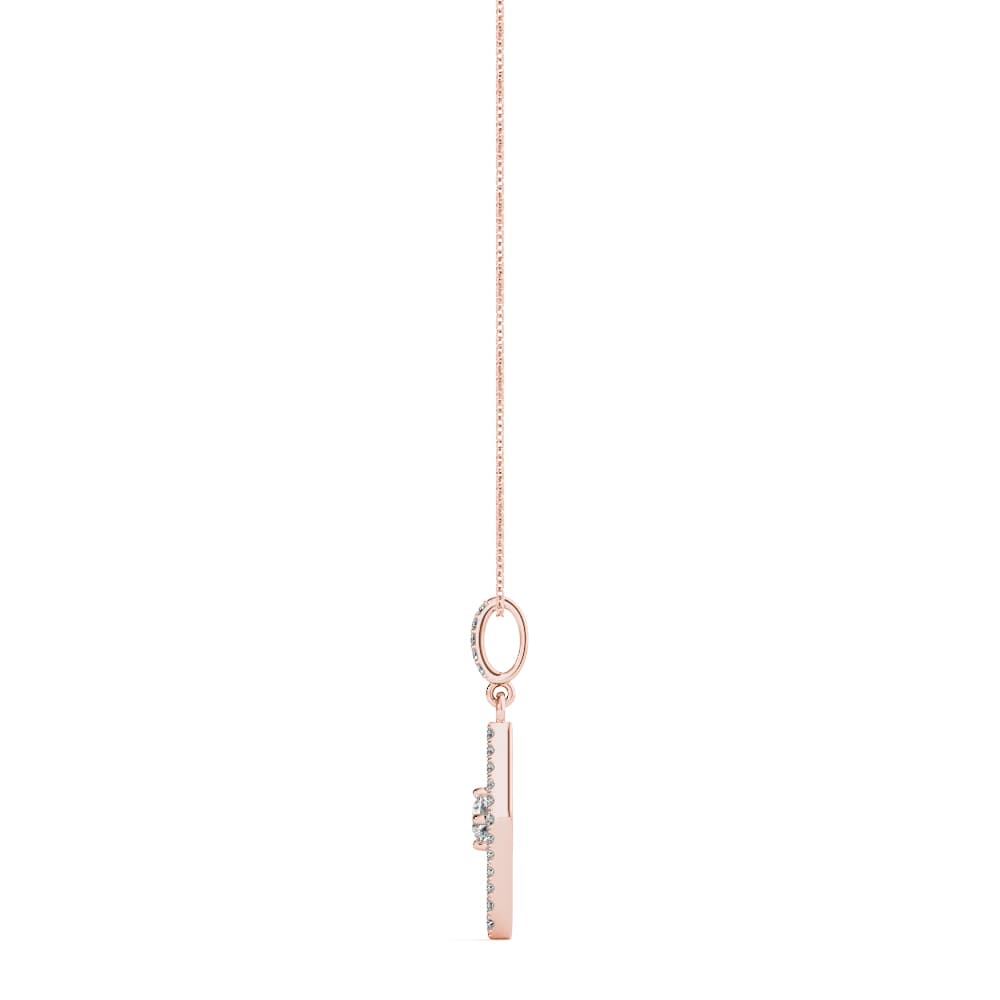 Solitaire Plus Fashion Pendants (0.15 ct. tw.), Side view in rose gold