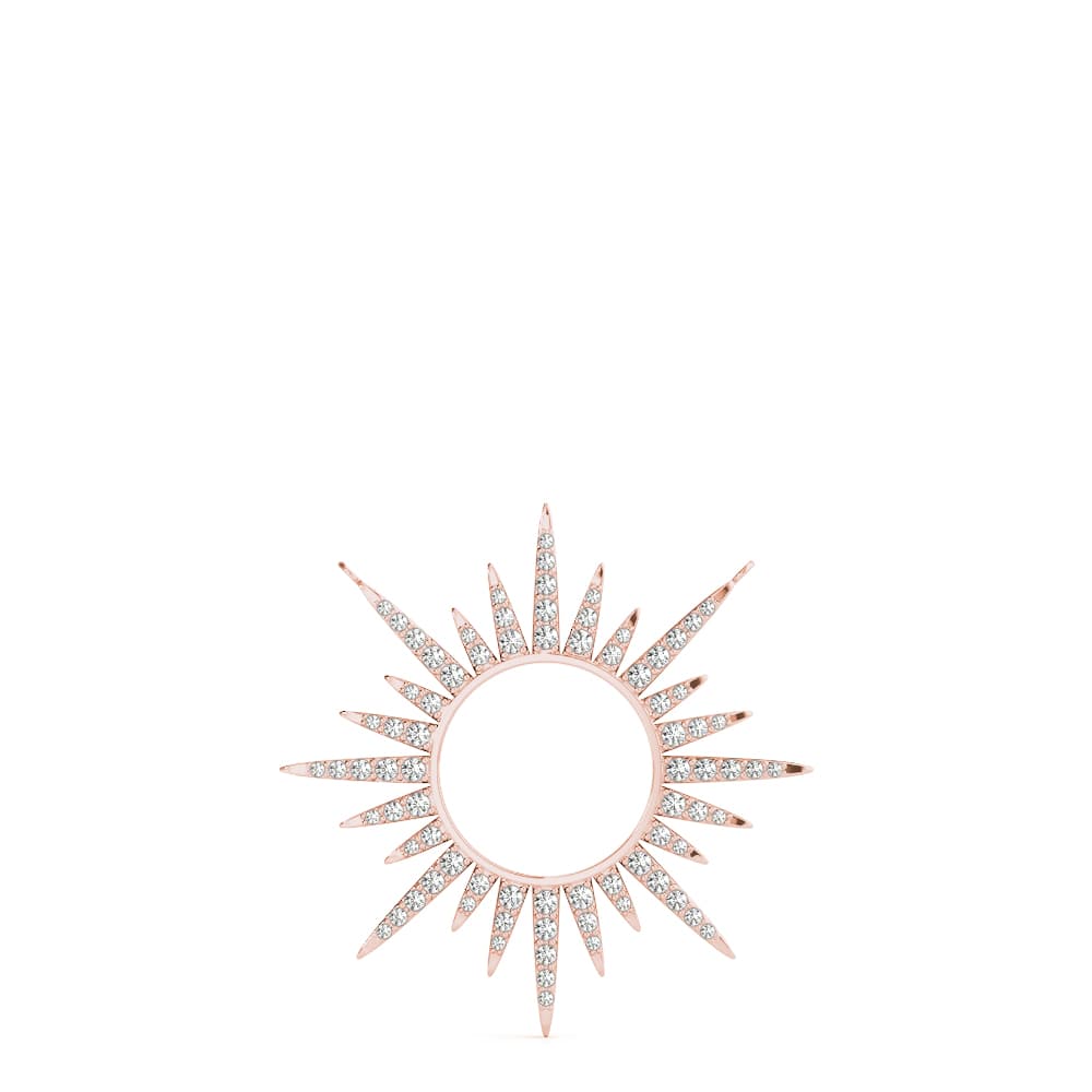 Sun Shaped Circle Fashion Pendants (1/2 ct. tw.), On hand view in rose gold