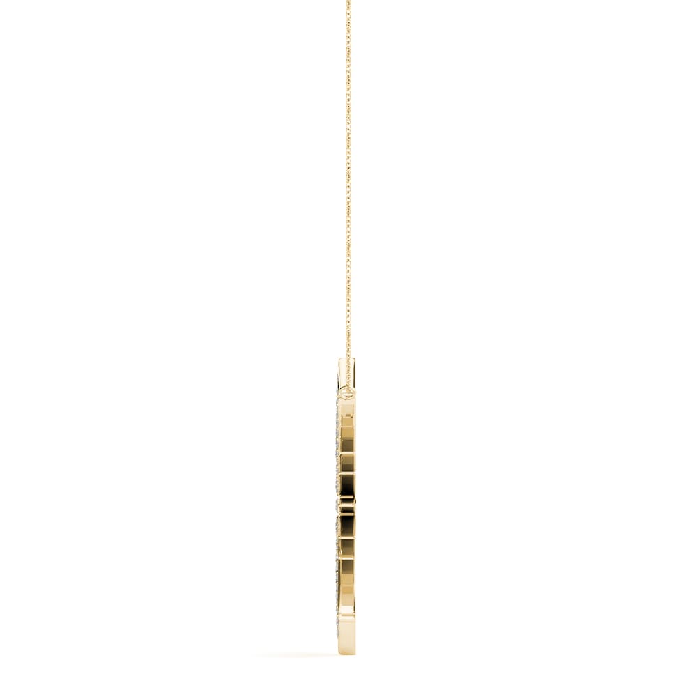 Sun Shaped Circle Fashion Pendants (1/2 ct. tw.), Side view in yellow gold