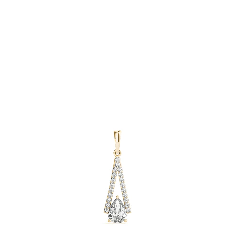 Ps Fashion Pendant (1/4 ct. tw.), On hand view in yellow gold