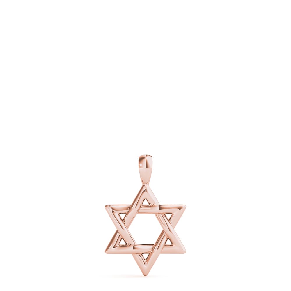 Star of David Pendants, Angle view in rose gold