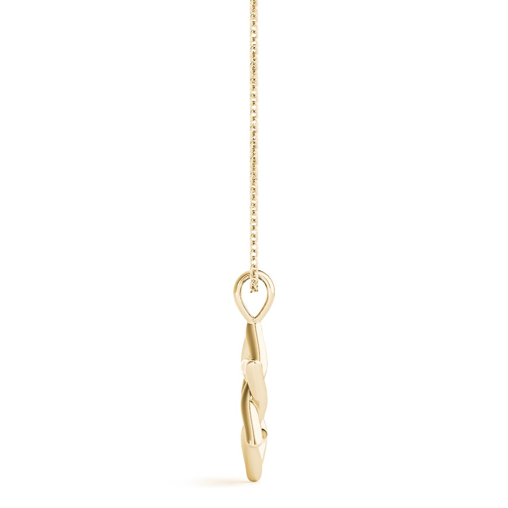 Star of David Pendants, Side view in yellow gold
