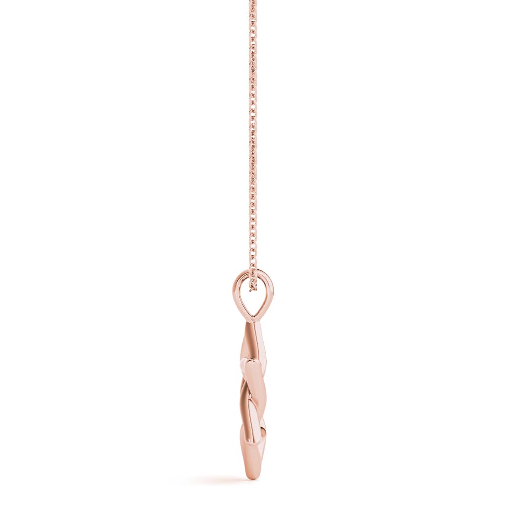 Star of David Pendants, Side view in rose gold