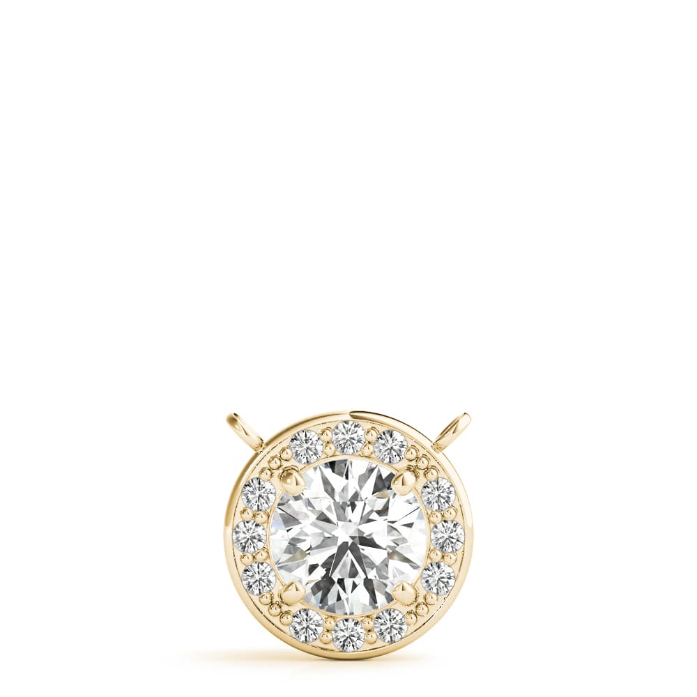 Round Halo Pendant (0.07 ct. tw.), Angle view in yellow gold