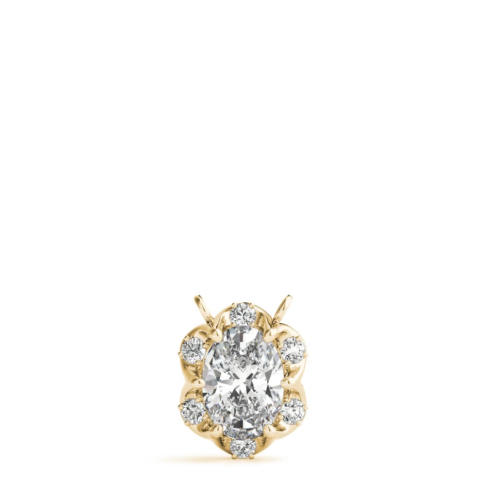 Fashion Pendants Oval (1/8 ct. tw.), On hand view in yellow gold