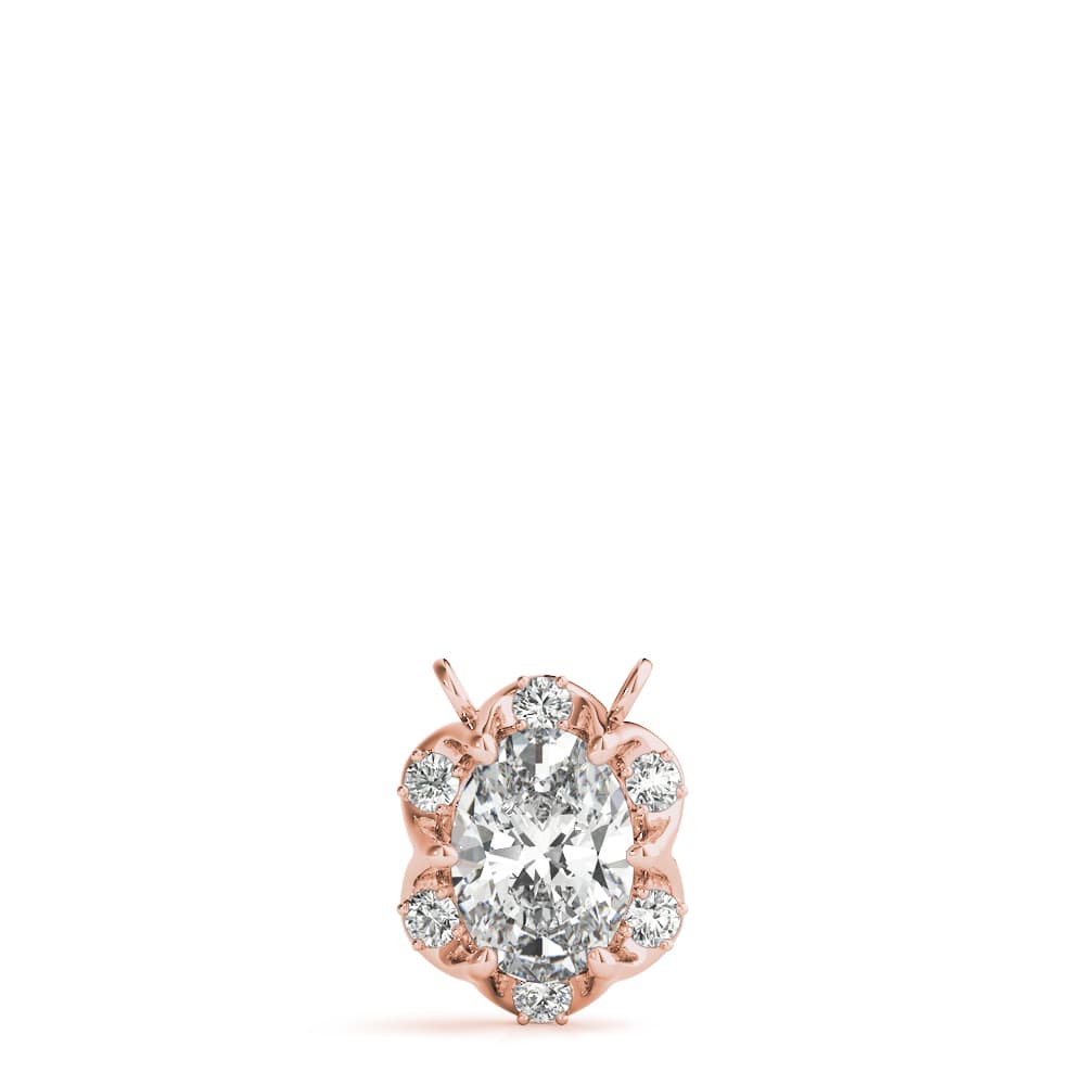 Fashion Pendants Oval (0.09 ct. tw.), On hand view in rose gold