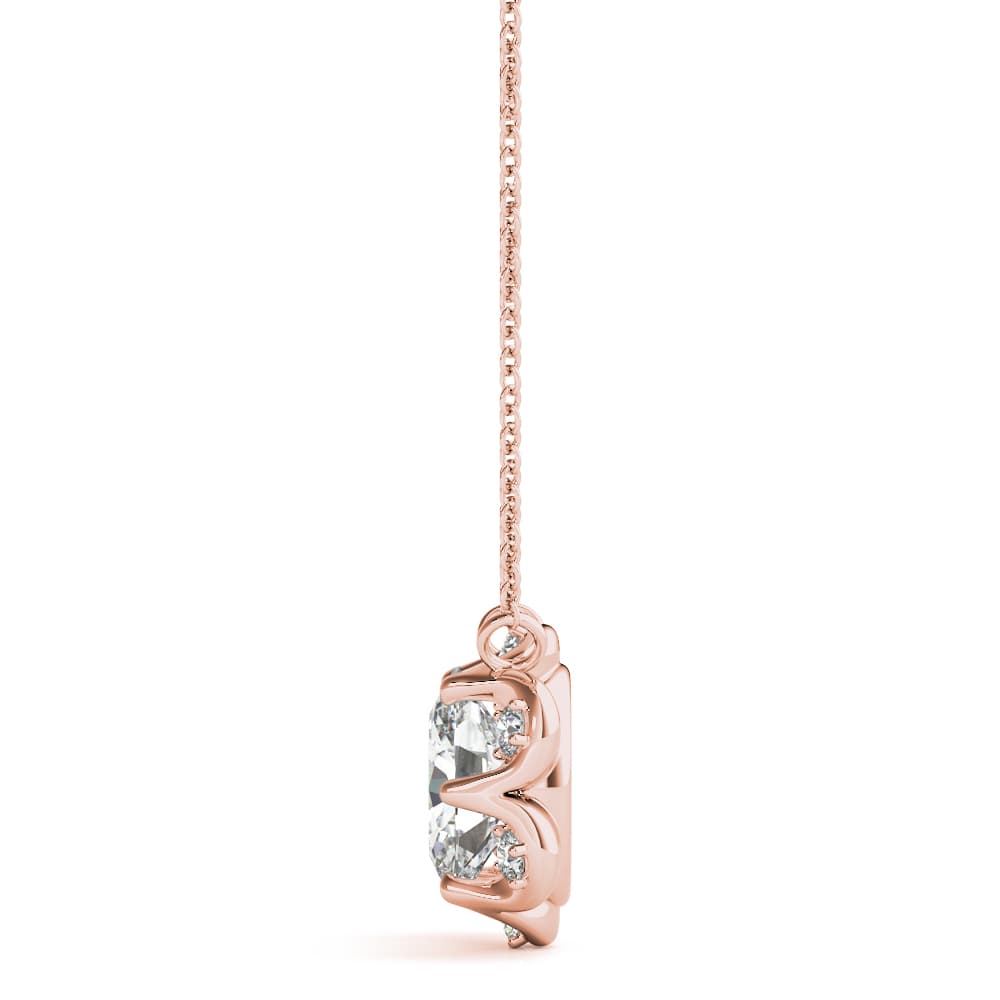 Fashion Pendants Oval (0.09 ct. tw.), Side view in rose gold