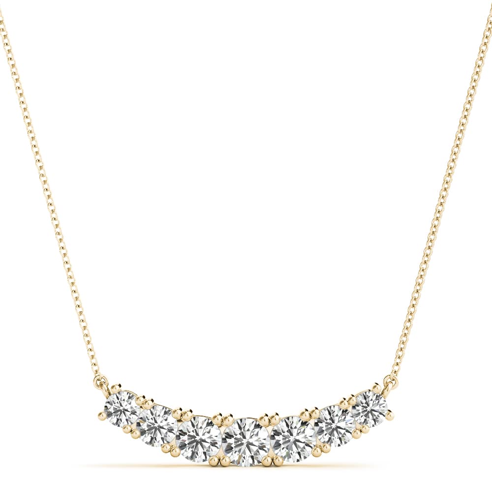 7 Stone Pendant (0.46 ct. tw.), Front view in yellow gold