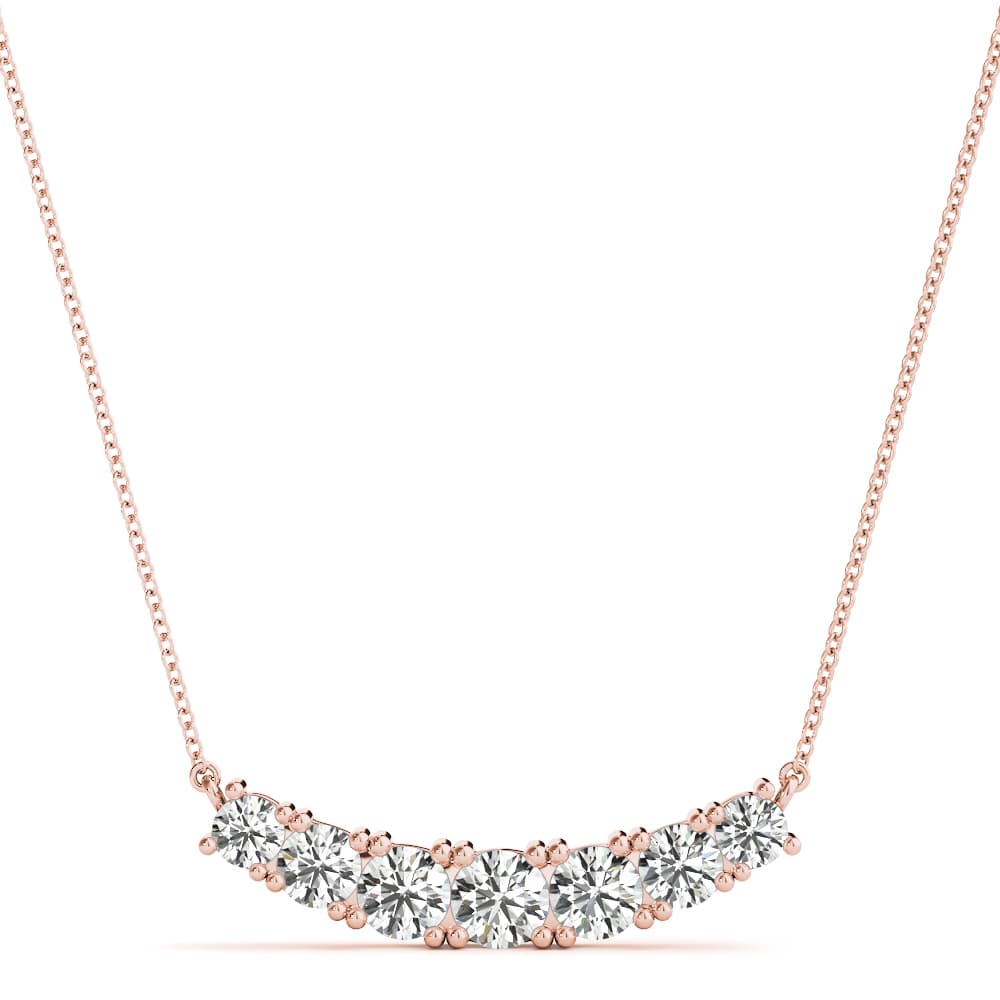 7 Stone Pendant (1 1/3 ct. tw.), Front view in rose gold