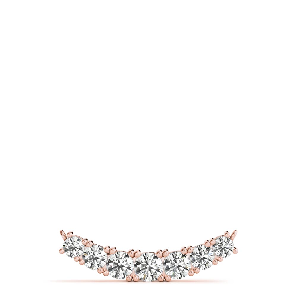 7 Stone Pendant (1 1/3 ct. tw.), Angle view in rose gold