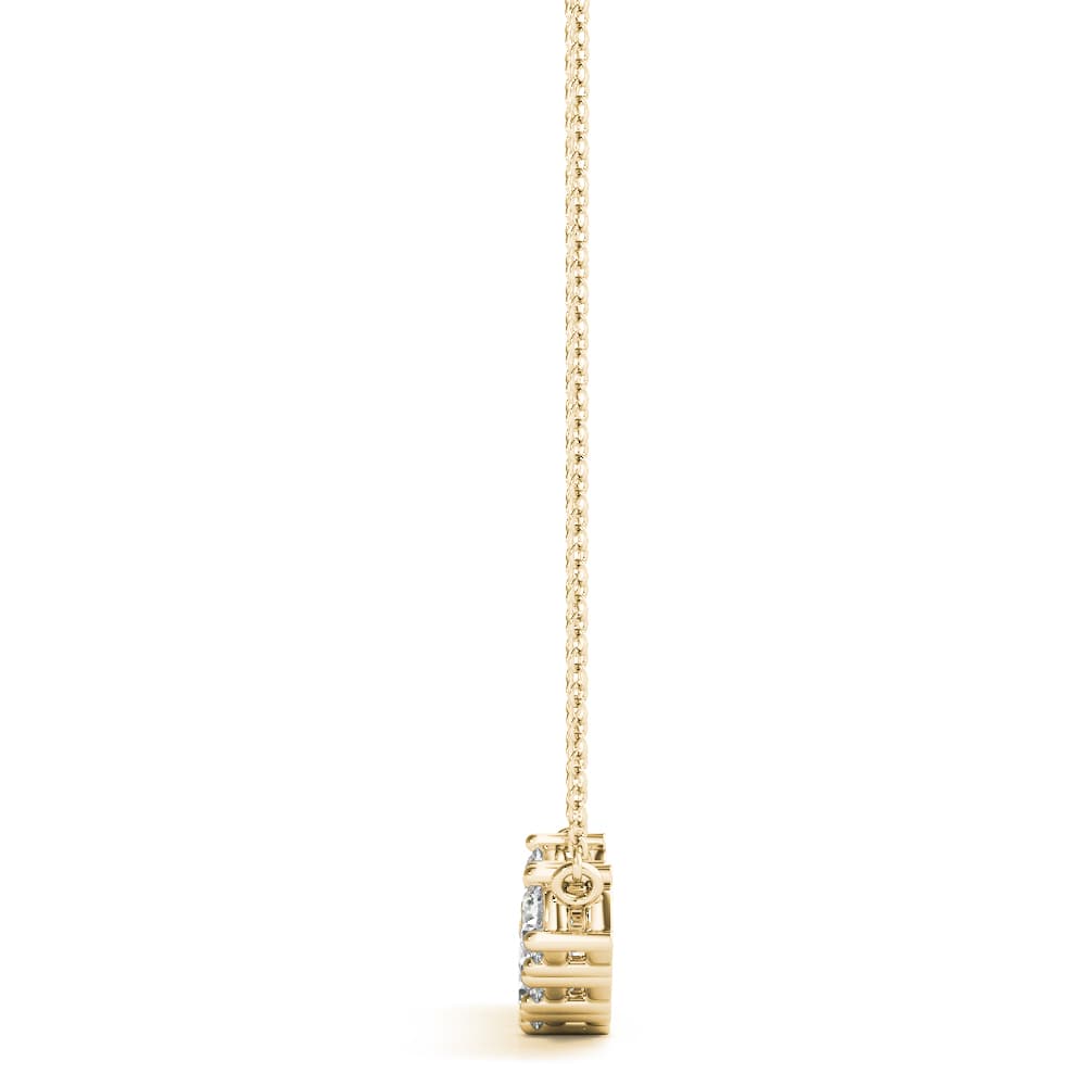 7 Stone Pendant (0.46 ct. tw.), Side view in yellow gold