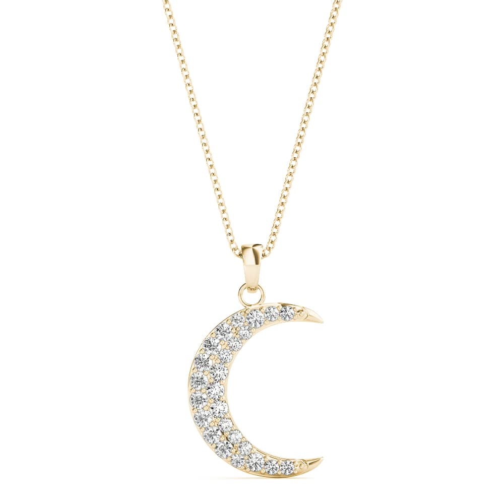 Half Moon Pendants (0.19 ct. tw.), Front view in yellow gold