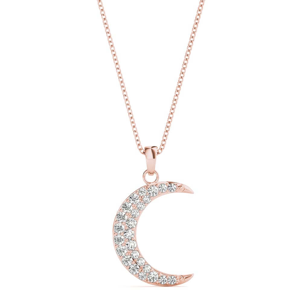 Half Moon Pendants (0.19 ct. tw.), Front view in rose gold